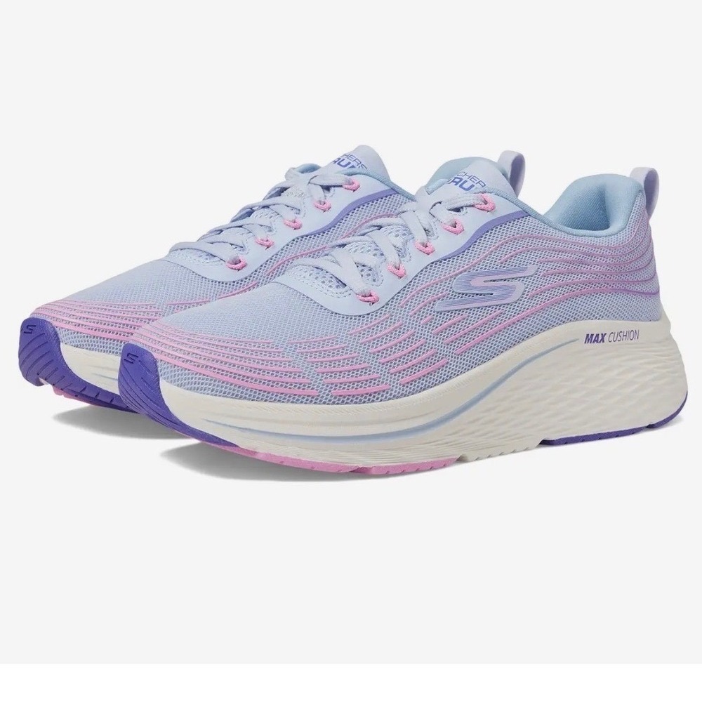 Skechers GOrun Max Cushioning Delta Womens 8.5 Blue Pink Running Shoes